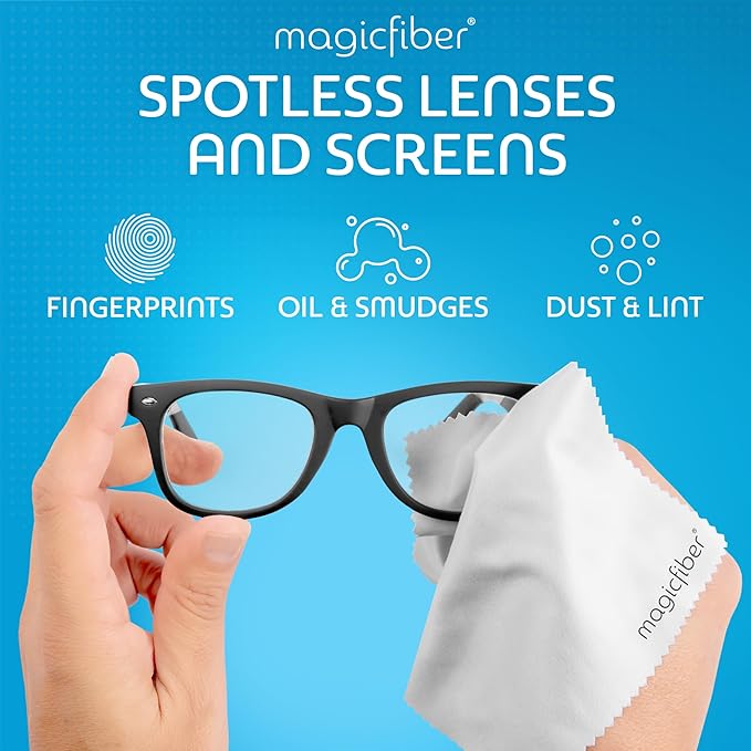 MagicFiber Microfiber Cleaning Cloth, 30 Pack - Premium Cloth for Glasses, Lens, Screens & More