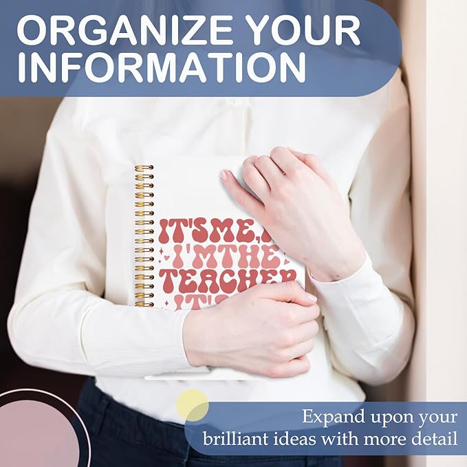 SNNDER Teacher Notebook Journal, Teacher Appreciation Gifts, Back To School Gifts for Teachers, It's Me Hi I'm the Teachers Hardcover Spiral Notebooks 5.5x8.3 Inch