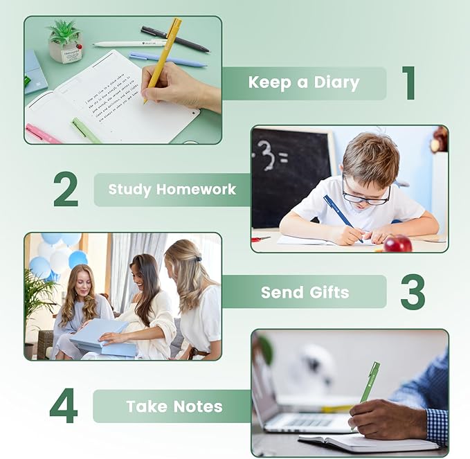 Gel Pens, 7Pcs 0.5mm Black Fine Point Pens, Retractable Built-in Sturdy Clip, Quick-Dry Ink, Ideal Gift for Journaling and Note-Taking Enthusiasts, Free Sticky Notes (Macaron)