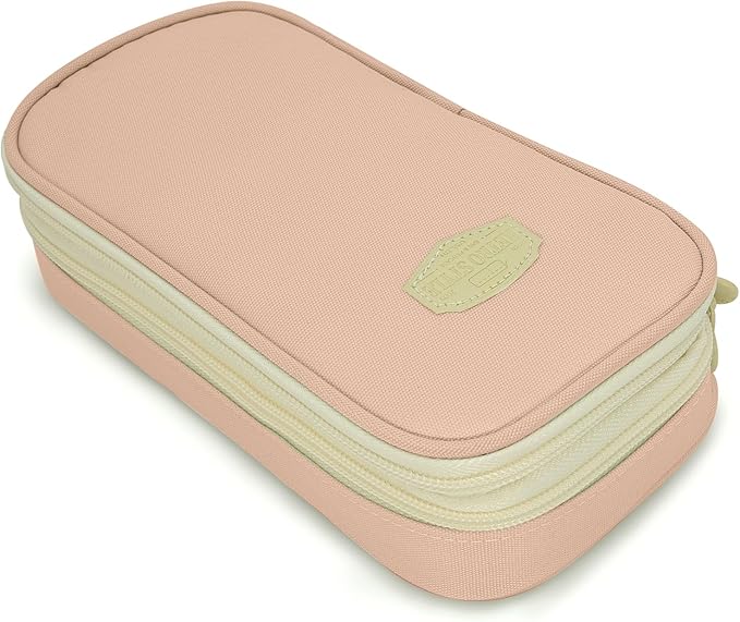 Large Capacity Pencil Case - Durable Zipper Aesthetic Pen Pouch, Big Storage Organizer for School, Office & Travel - Waterproof & Multi-Use (Pink)