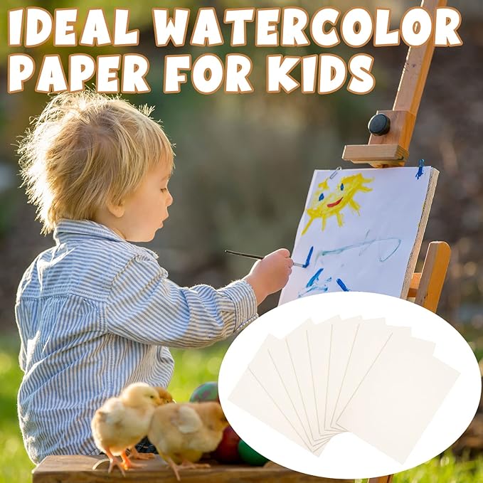 TaoBary 300 Pcs Watercolor Paper Sheet Bulk White Cold Press Paper Pack 110 lb 230 GSM Sketch Painting Watercolor Pad for Watercolorist Beginning Artists Adults Drawing Craft(10 x 7 Inch,230 GSM)