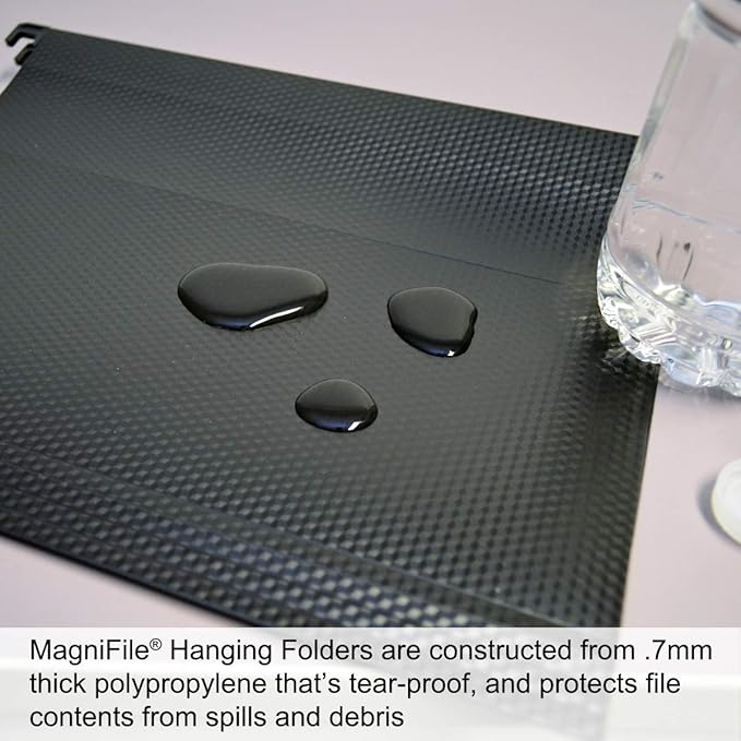 Ultimate Office MagniFile Hanging File Folders V Base Letter Size with 11 inch Magnified Indexes That Double The Size of Your File Titles to Find Files Fast. (Set of 10 Black)