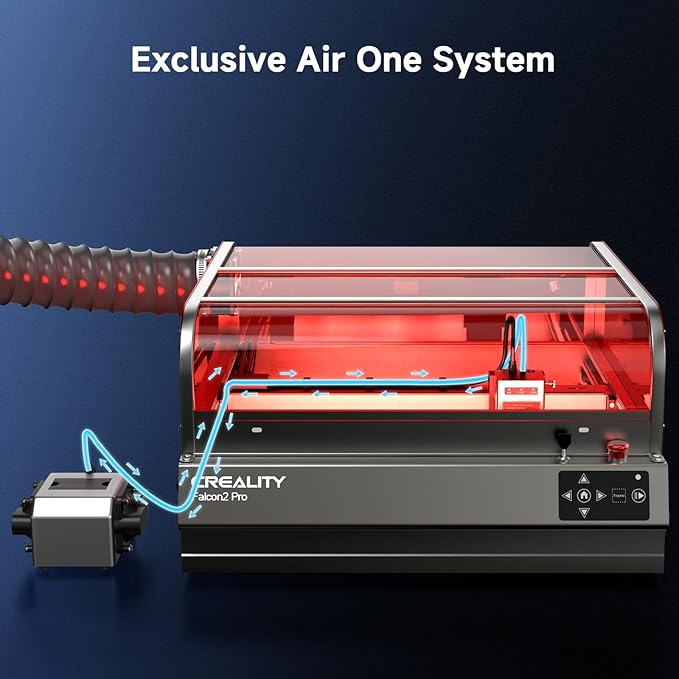 Creality Falcon2 Pro 22W Laser Engraver, Enclosed Laser Cutter with Air Assist, HD Camera Positioning, Auto Fan, Class 1 Safety Laser Engravering Machine for Wood and Metal, Acrylic