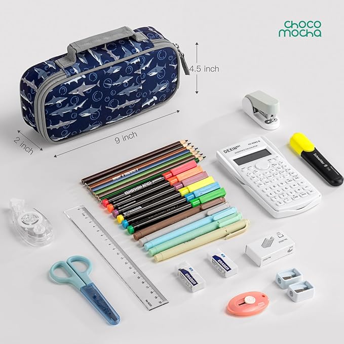 Choco Mocha Galaxy Pencil Case for Boys, Soft Pencil Case Kids Pencils Pouch for Kindergarten Boys, Black