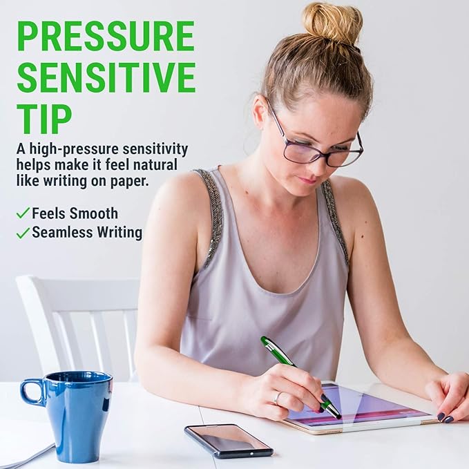 Personalized with Your Custom Logo or Text Pens-300 Pack Bulk-for Businesses, Parties, and Events, 2 in 1 Capacitive Stylus & Ballpoint Pen Compatible with Most Touchscreen Devices, Pearl White