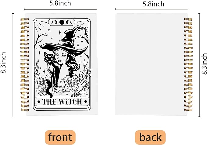 The Witch Tarot Journal Notebook - Witchy Journal Notebook, Witch Gifts, Witch Stuff, Witchy Gifts for Women, Witchy Stuff, Tarot Lover Gifts, Spiral Notebook 5.5x8.3