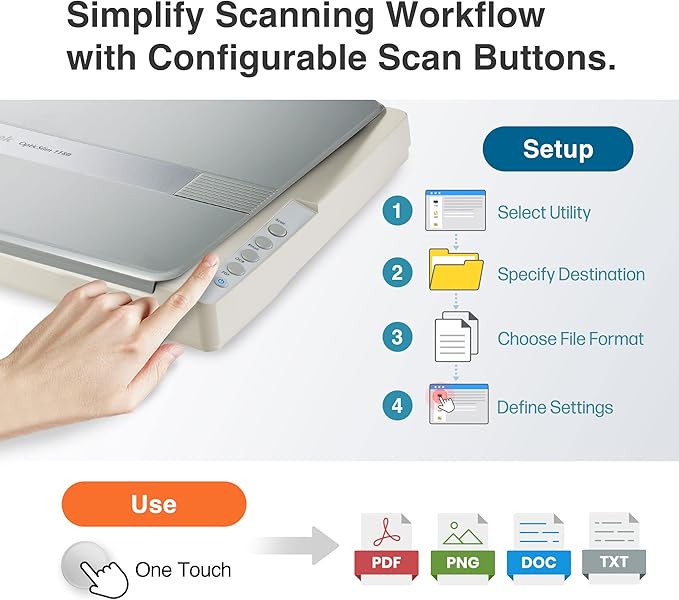 Plustek OS1180 - Flat Scanner for Graphics and Documents in A3 Format, Design Suitable for Libraries, Schools or Small Offices - Scanning A3 Documents in Approximately 9 Seconds