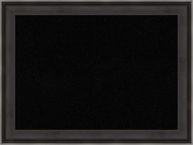 Amanti Art Black Cork Board for Wall, 24x32 Vision Board with Black Wood Frame, Medium Corkboard Office Decor for Home Organization, Casual Corkboard Pinboard to Display Items for Home Organization