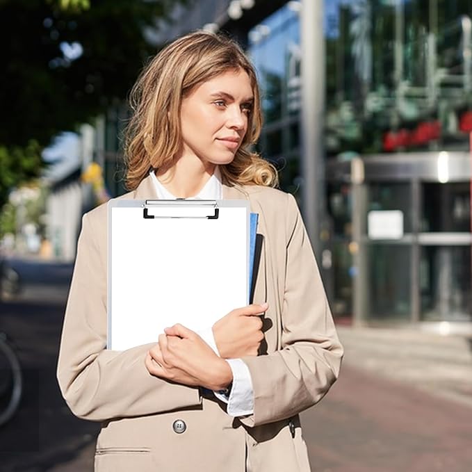 Plastic Clipboards Set of 12, 12.5" x 9" Clear Clipboard, Standard A4 Size Plastic Clipboard, with Low Profile Clip, Office Clipboards for Business, Office, School & Home Supply