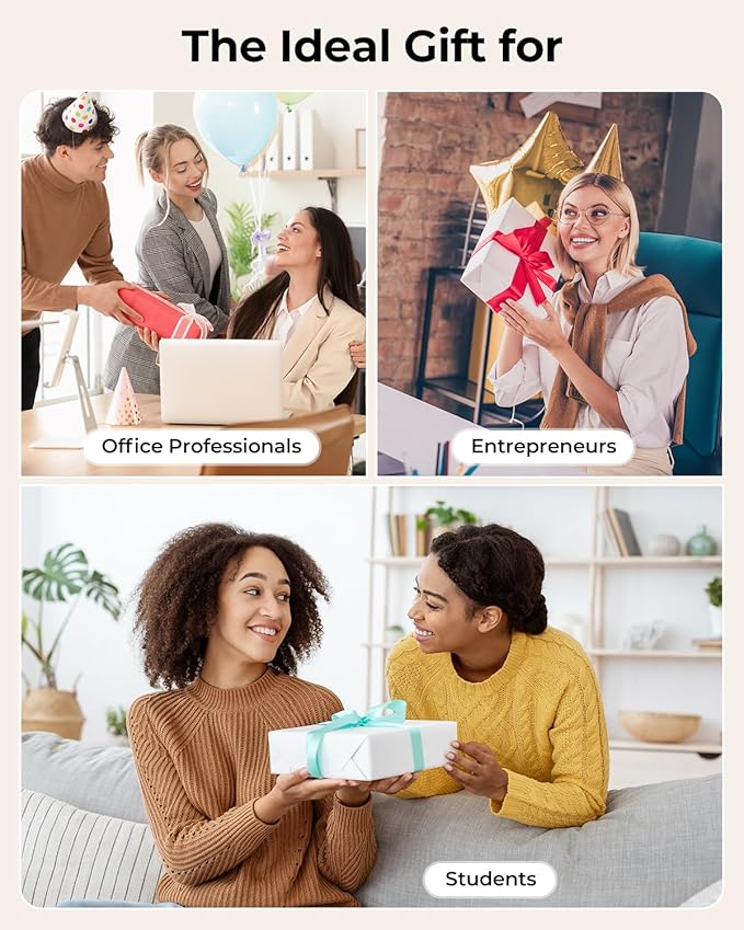 MUNBYN Portable Printers Wireless for Travel ITP04, Inkless Printer, Thermal Bluetooth Printer, Support 8.5x11&A4 Thermal Paper, Compatible with Android and iOS Phone & Laptop, Small Printers (White)