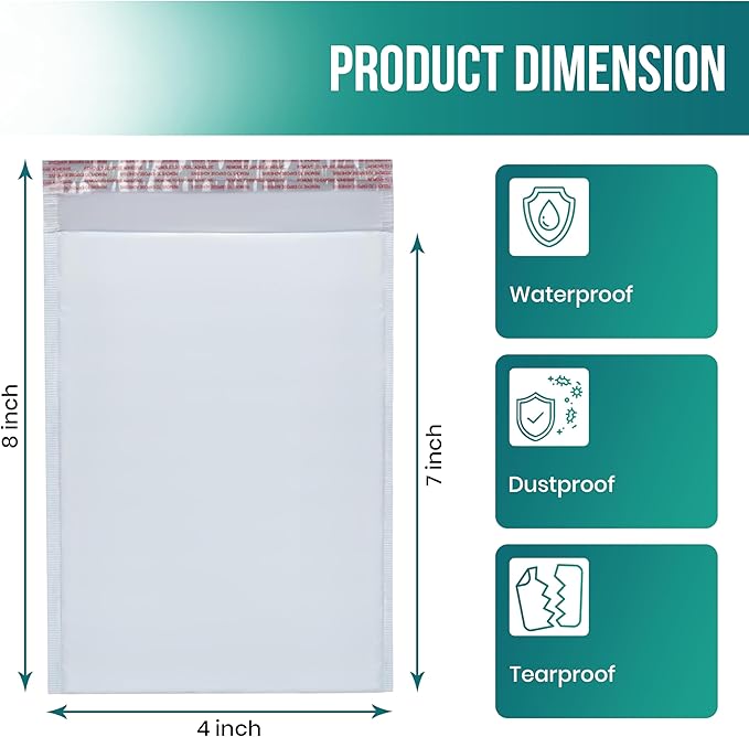 Levex - #000 4" x 8" [150 Pack] Poly Bubble Mailers, Padded Envelope Mailers, Packing Envelope & Mailing Bags for Shipping