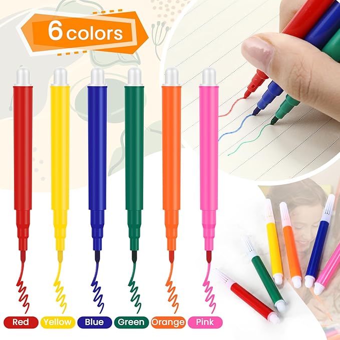 480 Pcs Mini Markers Colored Pen 3.4 Inch Vibrant Colors Portable Short Colored Markers Assorted Multicolor Watercolor Marker Pen for Kids and Adult Glass Office School Supplies (6 Colors)