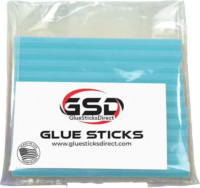 Mini Size Hot Melt Glue Sticks for Glue Gun - Bulk 4in Turquoise Glue Sticks - Great for Art Craft Repairs & Compatible w/Most Glue Guns - 5/16" X 4" (24 Sticks) - Made in USA