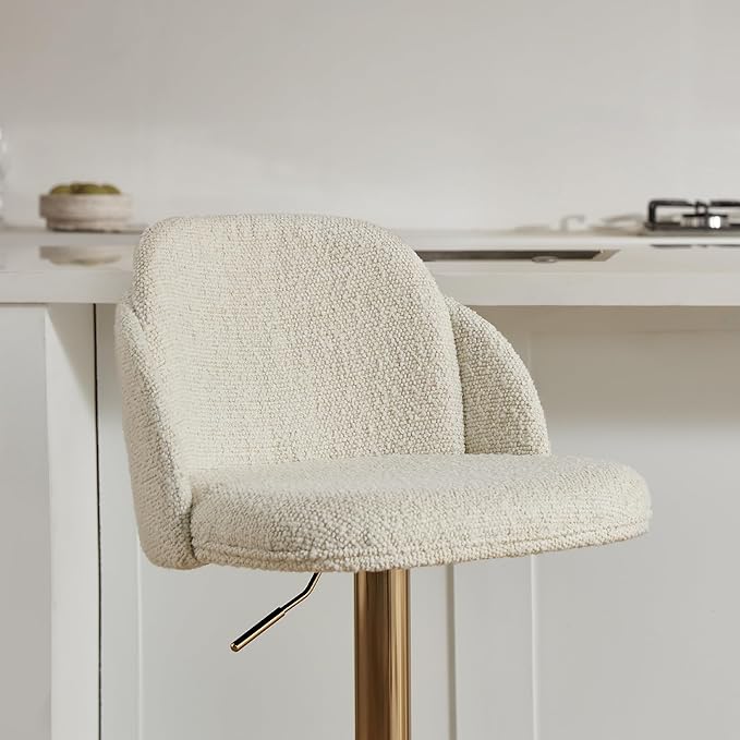 CHITA Adjustable Bar Stools Set of 3, Swivel Counter Height Stools with Stainless Steel Base for Bar, Kitchen Island, Dining Room, Gold