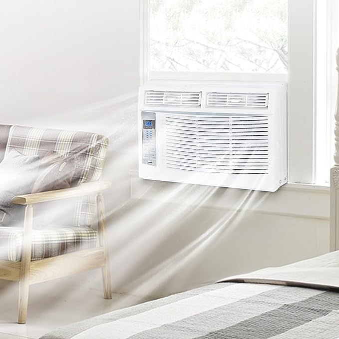 6000 BTU Window Air Conditioner with WiFi, Smart Window AC Unit with Remote, Energy Saving, Easy Install Kit, Cools up to 250 Square Feet