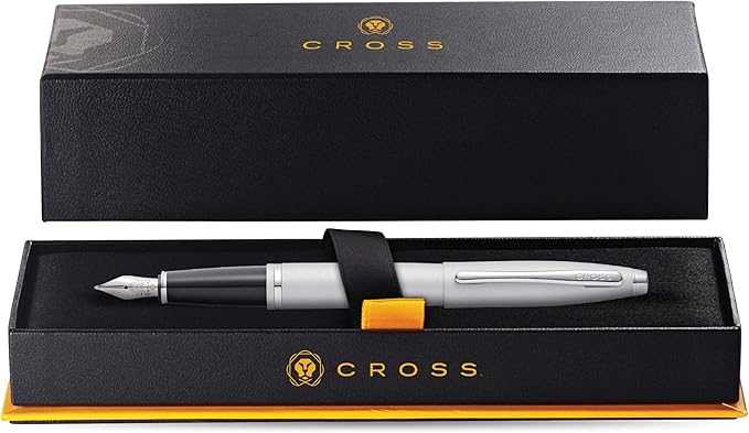 Cross Calais Refillable Fountain Presented in a Luxury Gift Box - Medium Point, Black Ink, Satin Chrome