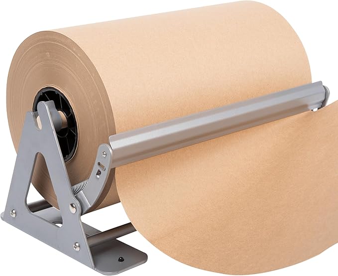 DIY Crew 12 Inch Paper Roll Dispenser and Cutter - Heavy-Duty Wall Mountable, Non Slip Tabletop - Kraft, Freezer, Butcher Paper - Up to 1000ft Rolls