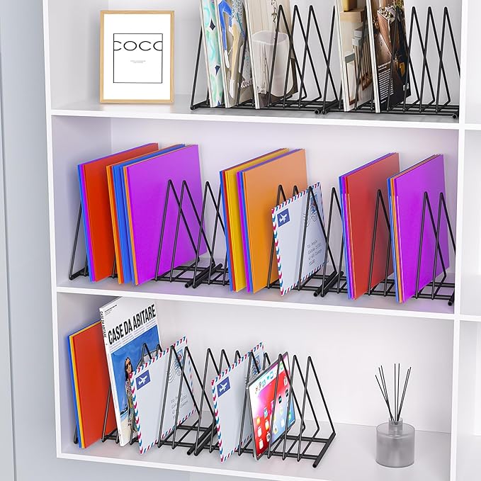 Triangle File Folder Racks,7 Sections File Holder,File Storage Sorter/Stand,Desktop File Organizer,Wire Organizer Rack,Magazine Folder Holder,Letter/Legal,Suitable to Hold Large/Small Items