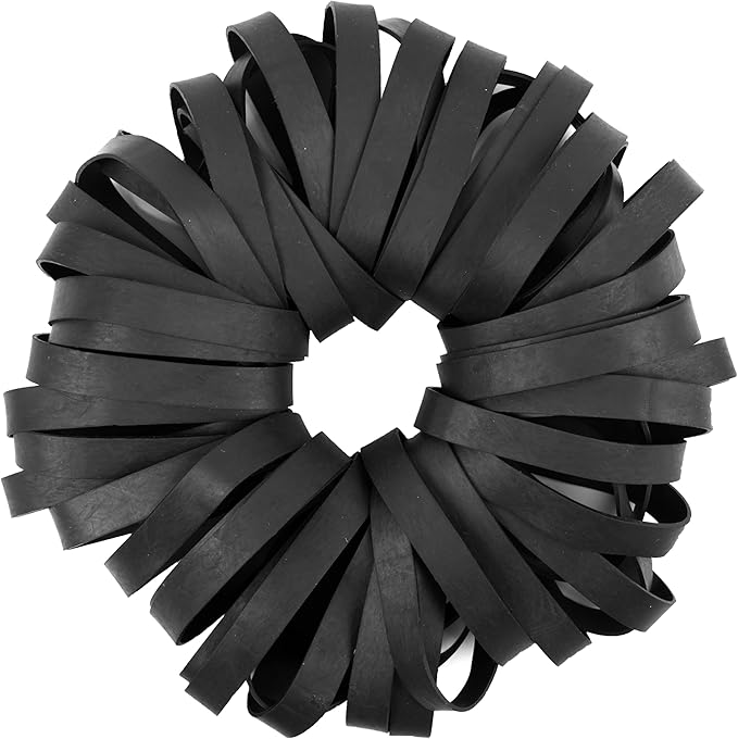 AMUU Rubber Bands Size #84 Tactical Rubber Bands Black Elastics Bands 50 Pack Wide Thick for Office Supplies File (3-1/2" x 1/2'')