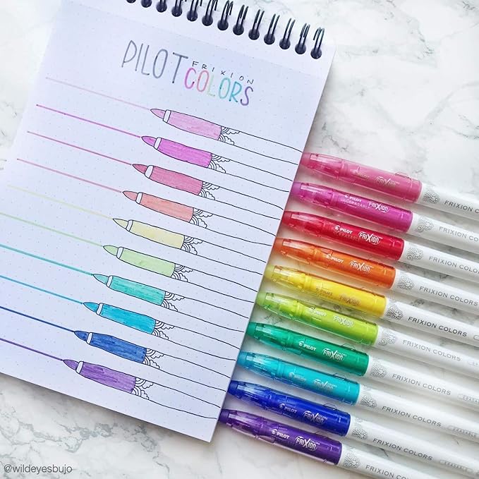 Pilot, FriXion Colors Erasable Marker Pens, Bold Point, Pack of 12, Assorted Colors