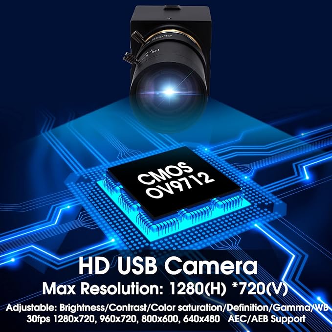 SVPRO Telephoto Webcam Mac Compatible 1MP USB Camera with 5-50mm Optical Zoom Lens Manual Focus Webcam UVC PC Cam for Windows Linux Android MAC,1280x720 USB2.0 CMOS Video Camera for Security,Streaming