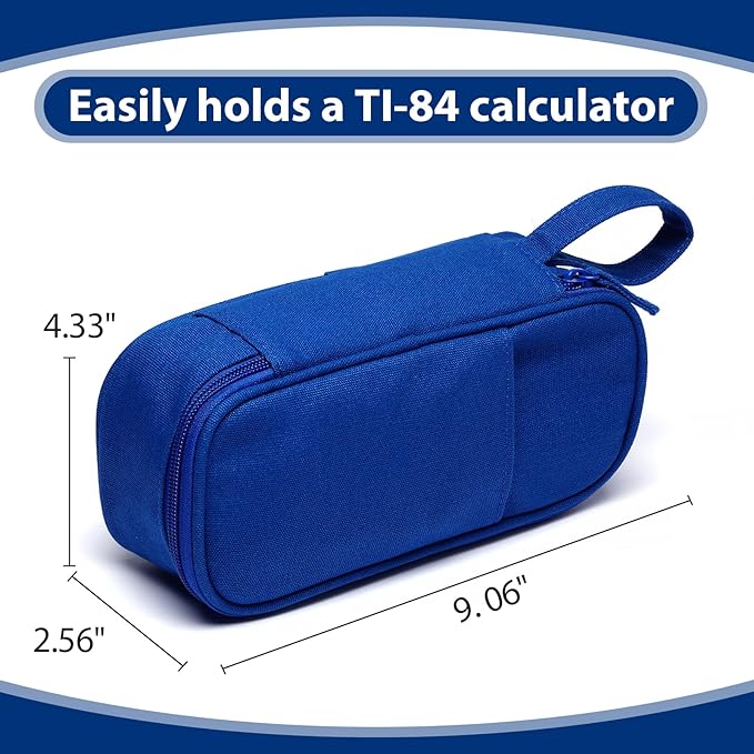 Pencil Case Pouch Box Bag School Supplies Girls Boys Kids, Cute Preppy Stuff Large Big Capacity Aesthetic Pen Organizer, Back to College Stationary, Sapphire Blue, Heavy Duty Canvas, 1800ml