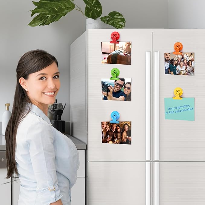 VNDUEEY 20 Pack Multicolored Magnetic Clips for Refrigerator Magnets Magnetic Clips for Fridge and Whiteboard Magnets for Home Office School