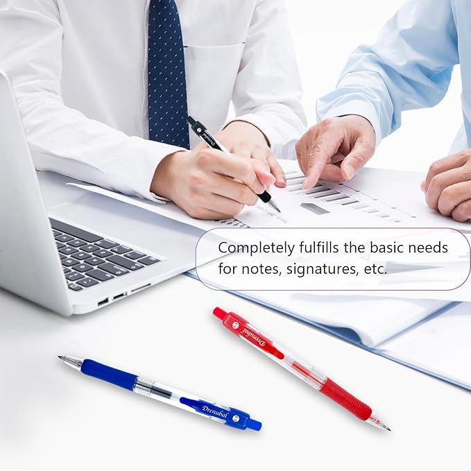 Gel Pens 0.5mm - Red Ink, Quick-Drying, Comfort Grip Writing for School, Office, Exams - Gift Set for Students, Fine Point Ballpoint Pens 6-Pack