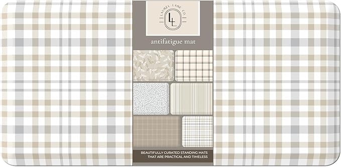 Anti Fatigue Mat by Laurel Lane Co. – Designer Anti Fatigue Mats for Kitchen Floor, Kitchen Mats for Floor, Desk Mat – Cushioned 0.75" Thick – Stain Resistant – Non-Skid Bottom – 20" x 39"