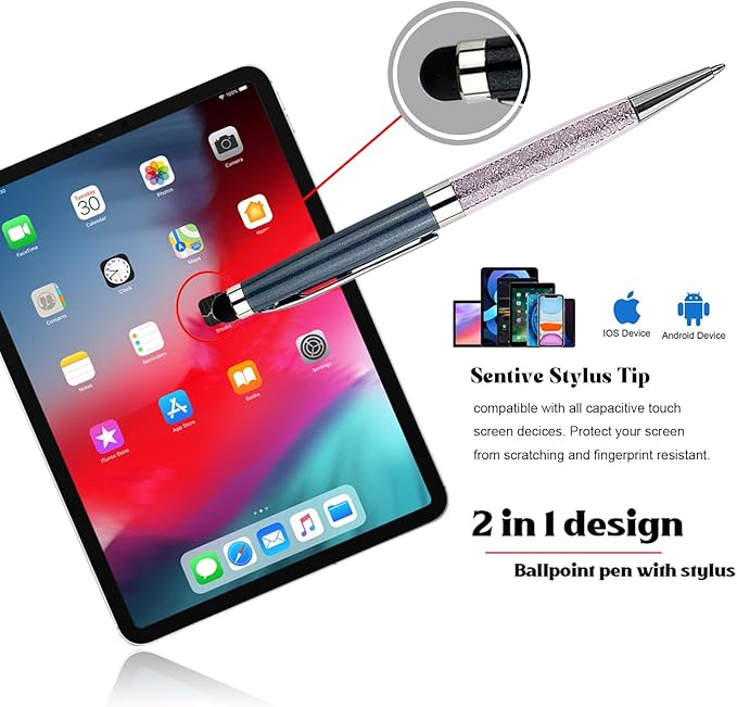 Personalized Ballpoint Pens with Stylus Tip - FREE PERSONALIZATION, Customized with Your Name, Text, Message for Graduation, Anniversaries 12pcs/Pack