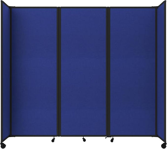 Versare Room Divider 360 Portable Wall Partition | Folding Panels | Large Freestanding Divider | Locking Wheels | Temporary Room Separator