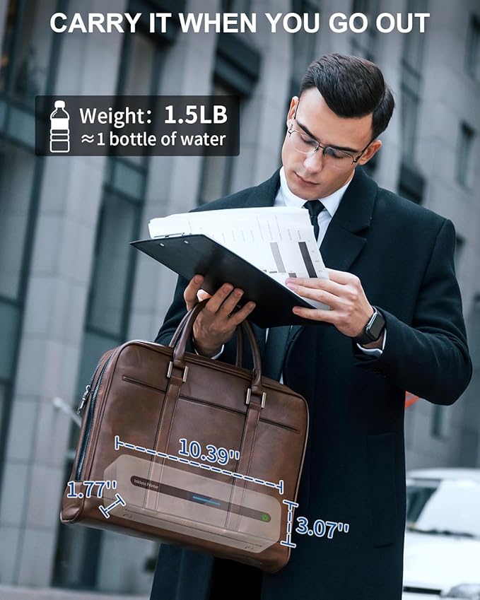 COLORWING M832 Portable Printers Wireless for Travel, 300DPI Mini Compact Inkless Printer, Thermal Bluetooth Printer Compatible with Android and iOS Smartphone & Tablet & Laptop - White