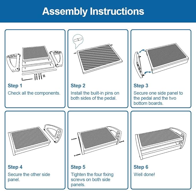 StrongTek Ergonomic Under Desk Footrest, 3 Adjustable Heights Wooden Office Footrest, Large Anti-Slip Surface, Improves Posture and Blood Circulation, up to 400lbs (Black)