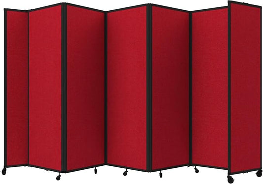 Versare Room Divider 360 Portable Wall Partition | Folding Panels | Large Freestanding Divider | Locking Wheels | Temporary Room Separator