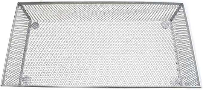 HAHIYO Stackable Mesh Tray Cup 12 x 6 x 2 inches Sturdy Container for Desk Drawer Organizer Collection for Home Office School kitchen Soft Foam Feet No Sharp Edges 1 Pack Silver