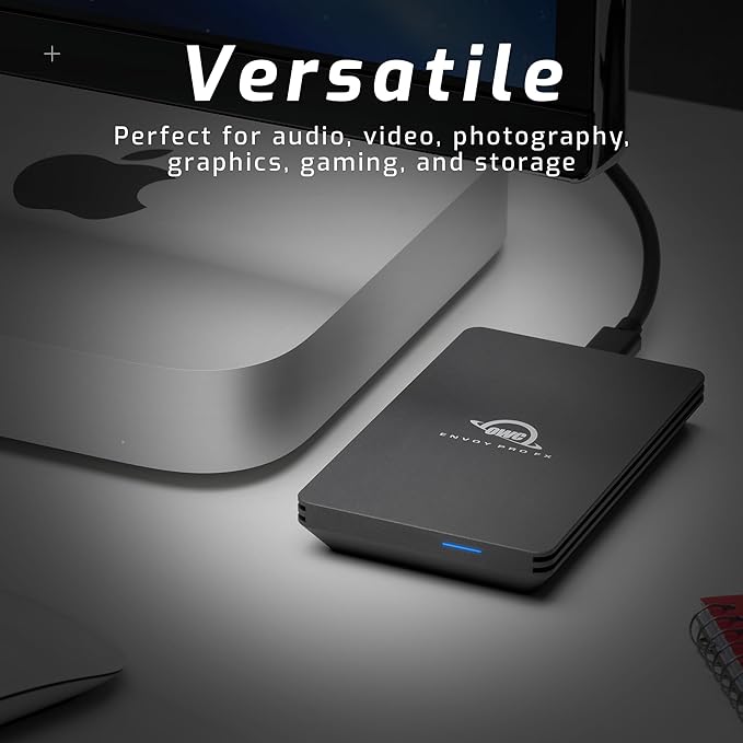 OWC 1TB Envoy Pro FX Portable Rugged External NVMe M.2 SSD Drive Thunderbolt 3, USB3.2 USB-C, up to 2800MB/s speeds, Drop/Shock Resistant Compatible with Mac and PC