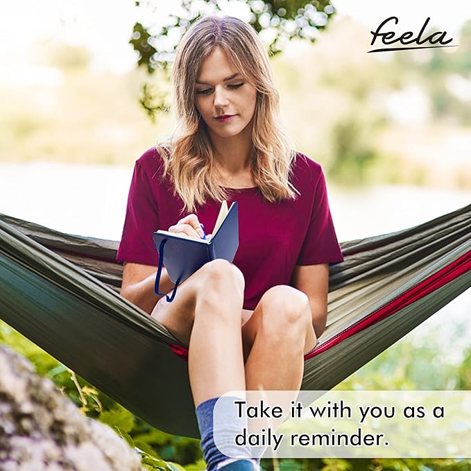 feela 15 Pack Pocket Small Notebooks Bulk, Mini Cute Notepads Hardcover College Ruled Lined Journals with Pen Holder for School Business Memos, with 15 Black Pens, 3.5”x 5.5”, A6, Navy