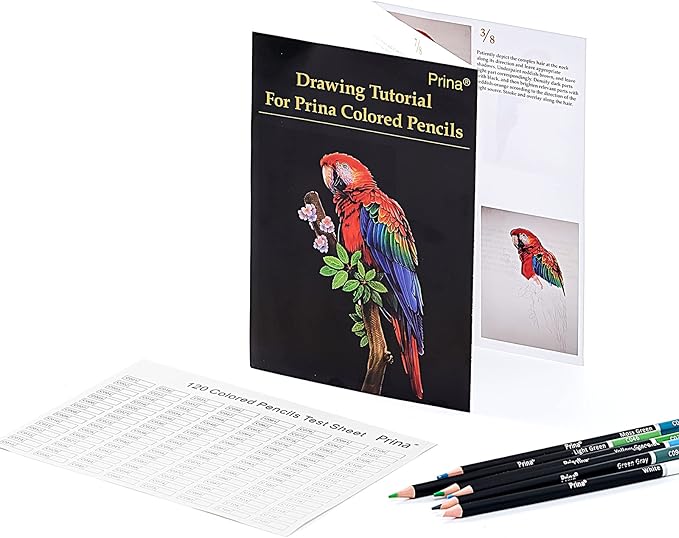 PRINA Art Supplies 120 Colors Colored Pencils Set for Adults Coloring Books with Sketchbook, Professional Vibrant Artists Coloring Pencils for Drawing Sketching Blending Shading, Soft Core Oil Based