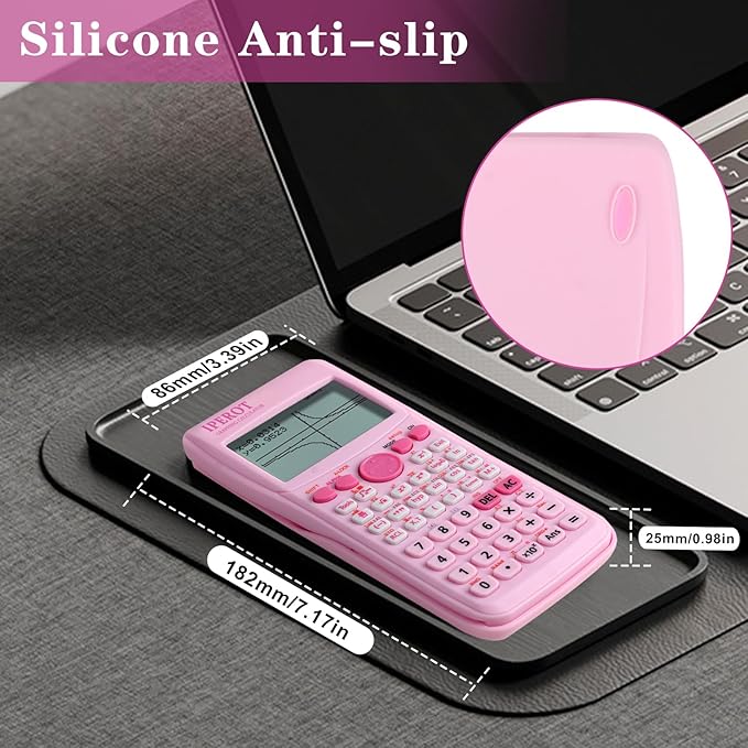 Scientific Calculators with Graphing Calculator, IPEROT Pink Scientific Calculators 10 Modes/ 4 Graphing Functions, Desktop Math Calculator Ideal for School Supplies, Students, College, Teachers