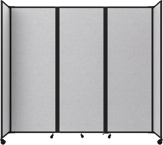 Versare Room Divider 360 Portable Wall Partition | Folding Panels | Large Freestanding Divider | Locking Wheels | Temporary Room Separator