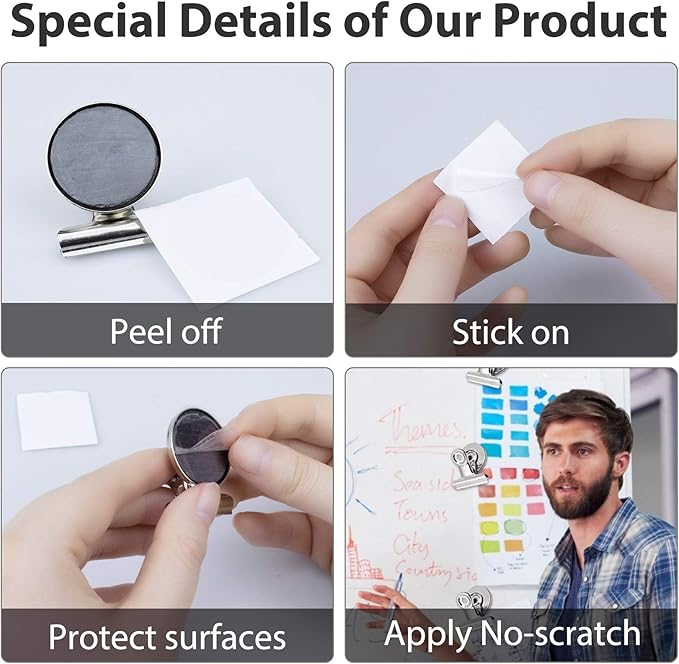 VNDUEEY 50Pack Fridge Magnets Refrigerator Magnets, Magnetic Clips Whiteborad Magnets Strong Magnet Clips - Perfect Office Magnet