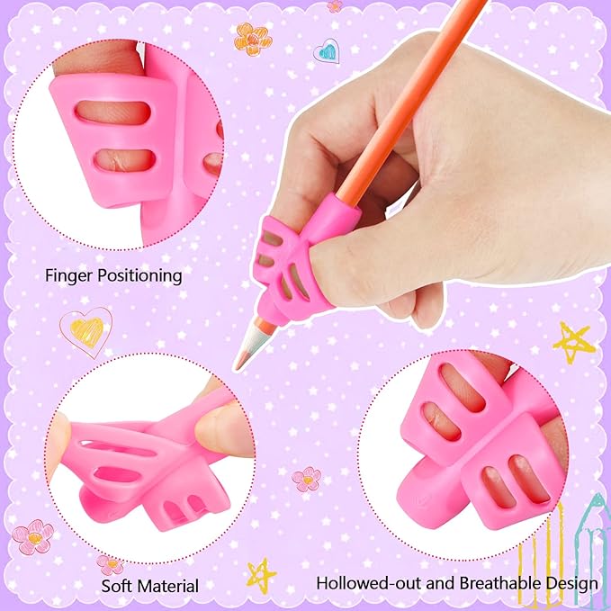 SANNIX 16 PCS Pencil Grips for Kids & Adults - Handwriting Aid Tool with Grip Posture Correction