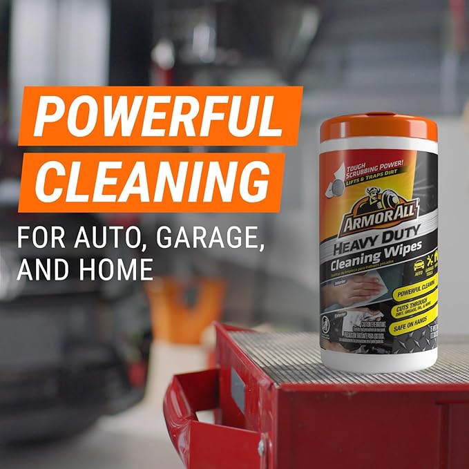 Armor All Heavy Duty Cleaning Wipes, Disposable Car Wipes (75 Count)