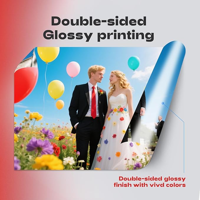 220 Pack Double Sided Photo Paper Glossy Inkjet 8.5x11 32lb 120gsm A4 Letter Size for All Dye Ink Printers