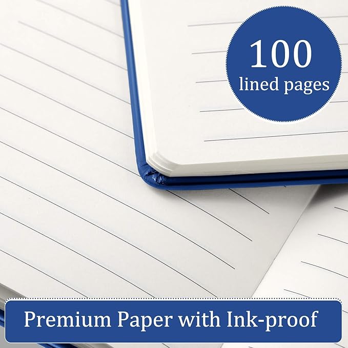 Laumoi 36 Sets Pocket Notebook Journals with Pens A6 Cute Small Journal Notebook Ruled Lined Mini Notepad Hardcover Executive Notebooks Set with Pen Holder for School Office, 3.7 x 5.7 Inch (Royal)