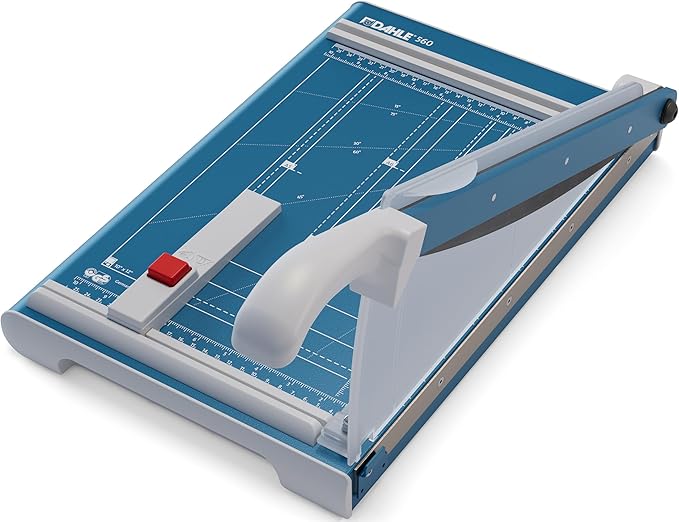 Dahle 560 Professional Guillotine Trimmer, 13" Cut Length, 25 Sheet Capacity, Self-Sharpening, Safety Shield, German Engineered Paper Cutter