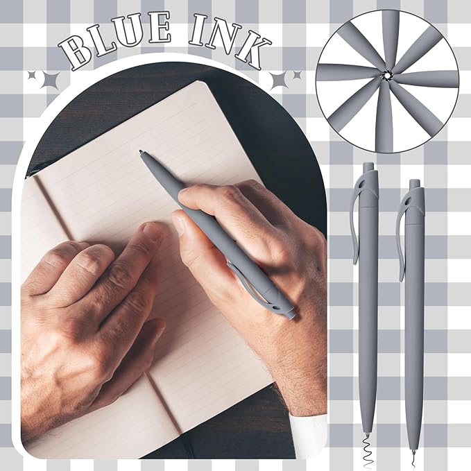 Fulmoon 150 Pcs Ink Click Pens Bulk Gel Writing Retractable Ballpoint Pens 1.0 mm Medium Point No Bleed Bulk for Office Supplies Teacher Stationery(Grey)