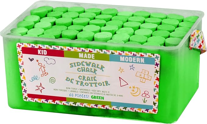 Kid Made Modern 60 Count Pack of Sidewalk Chalk – Green