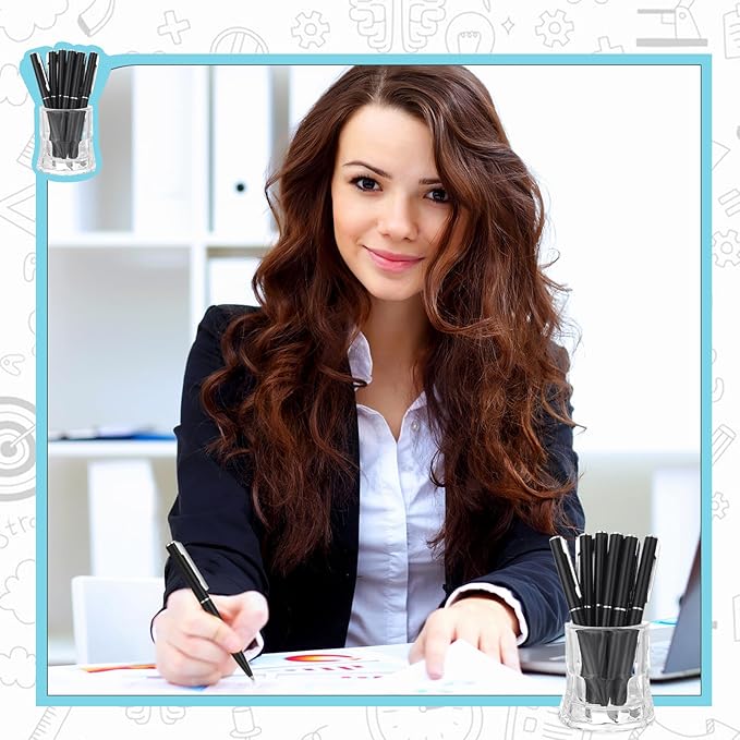 Teling 72 Pcs Small Ballpoint Pen Mini Pens Bulk 4 Inch Short Small Tiny Black Ink Ballpoint Writing Tool for Notebook Pockets Signature Notepads School Office(Black,Classic Style)