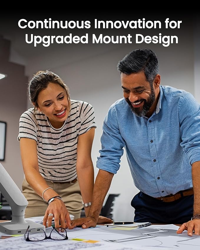 Single Monitor Mount for 13-40 Inch Screens up to 24 lbs, Ergonomic Adjustable Monitor Arm with Built-in USB 3.0 Hub, Space-Saving VESA Desk Mount for Home Office & Gaming, C-Clamp & Grommet Base